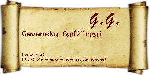 Gavansky Györgyi névjegykártya