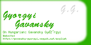 gyorgyi gavansky business card